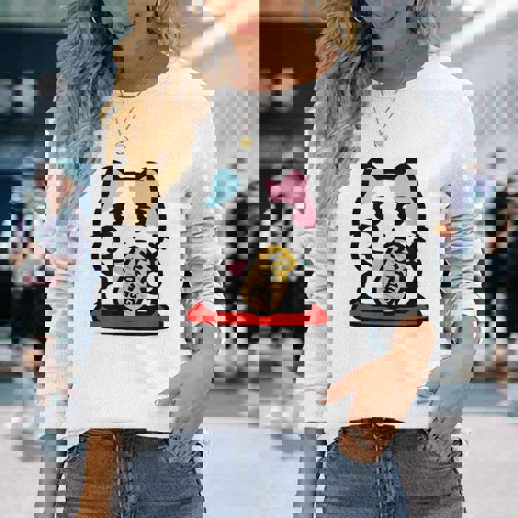 びーえするるる【Bsテレ東公式】まねきねこイラストtシャツ（10色） 長袖Tシャツ 彼女への贈り物