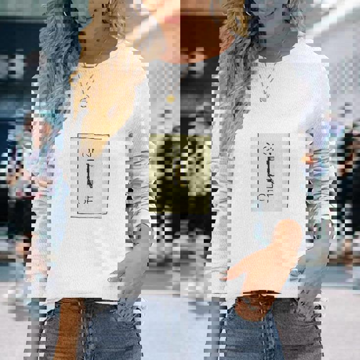 やる気スイッチ Off やる気スイッチ故障中 スイッチ おもしろ バックプリント 後ろプリント 長袖Tシャツ 彼女への贈り物