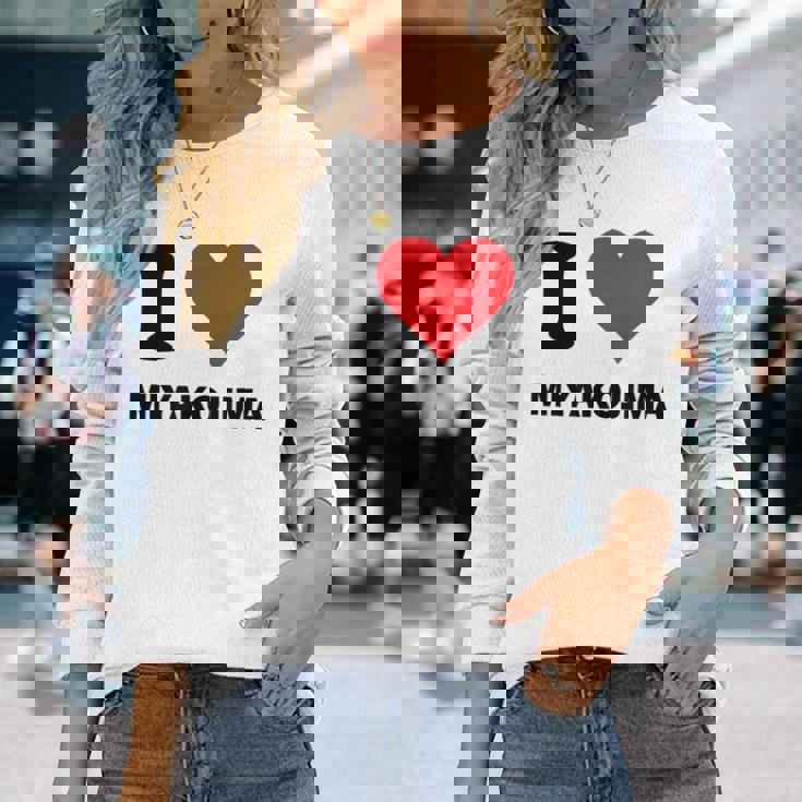 アイハート 宮古島 日本 愛 日本土産アイテム 長袖Tシャツ 彼女への贈り物