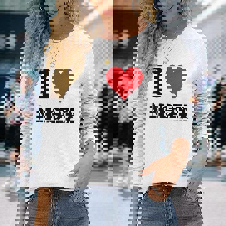 アイハート 新潟 日本 愛 日本土産 長袖Tシャツ 彼女への贈り物