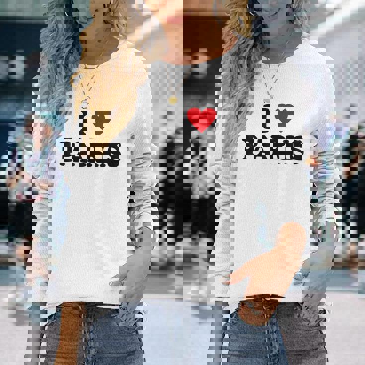 アイハートフランスシティ-アイラブパリ 長袖Tシャツ 彼女への贈り物