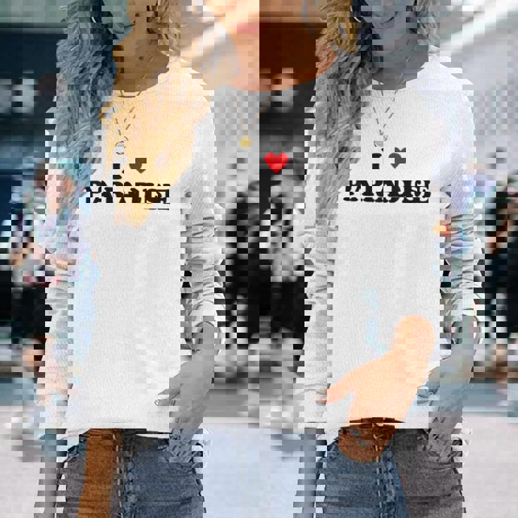 アイ・ハート Usa シティ-アイ・ラブ・パラダイス 長袖Tシャツ 彼女への贈り物