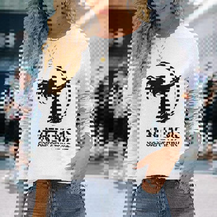 アルテミス 古代ギリシャの女神 長袖Tシャツ 彼女への贈り物