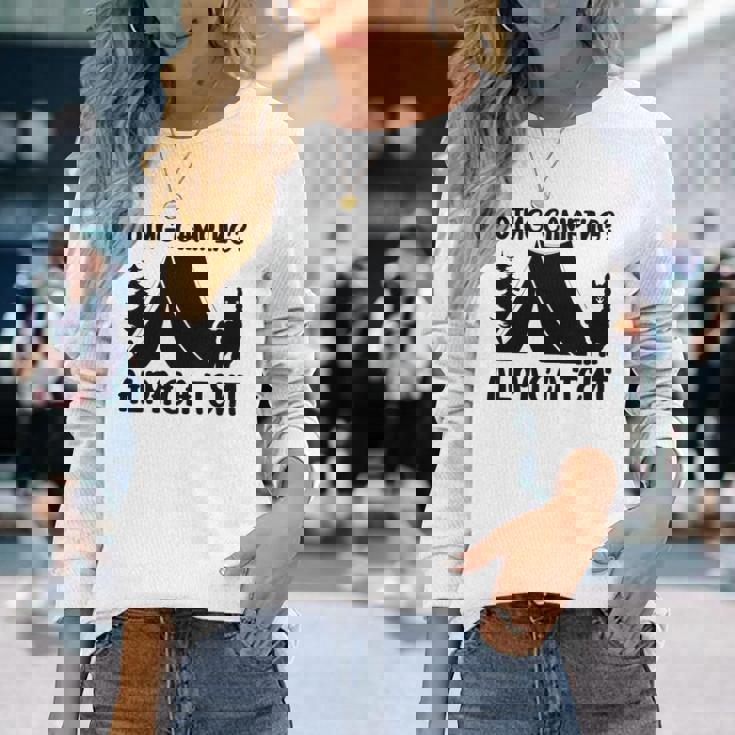 アルパカ キャンプ 恋人 テント キャンパー 行楽 キャンプ アルパカ 長袖tシャツ 長袖Tシャツ 彼女への贈り物