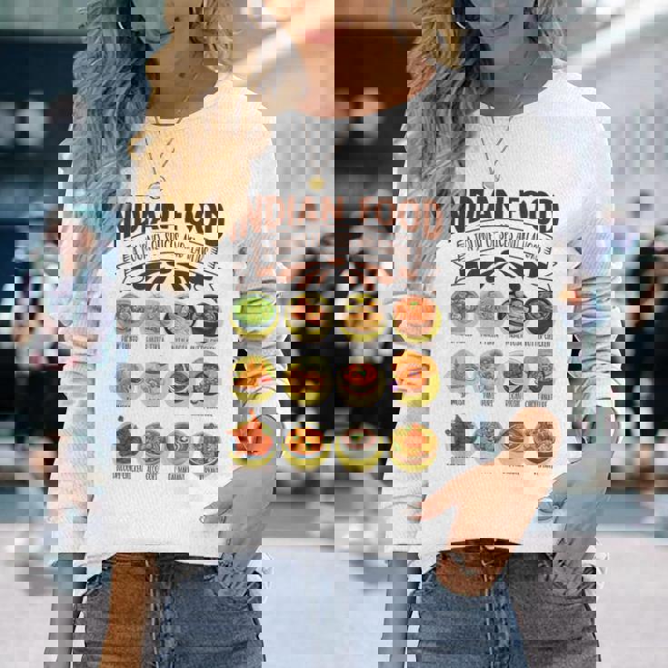 インド料理の多様性 インド料理 長袖Tシャツ 彼女への贈り物