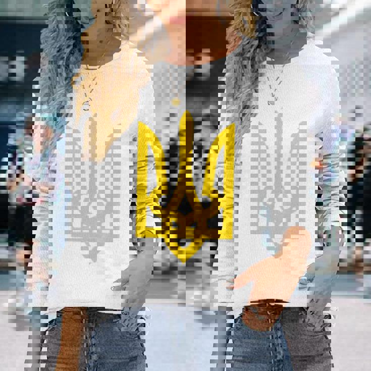 ウクライナ大統領 ヴォロディミル・ゼレンスキー ウクライナ・トライデント 長袖tシャツ 長袖Tシャツ 彼女への贈り物