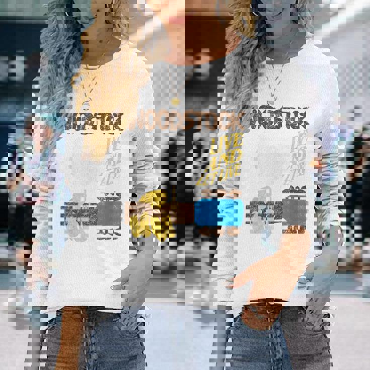 ウッドストック・ライブ・アンド・レット・ライブ 長袖Tシャツ 彼女への贈り物