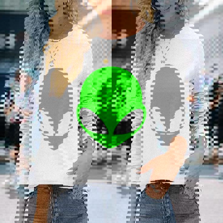 エイリアンヘッド グリーンフェイス ファニービリーブ Ufo ヒューマンコスチューム Edm 長袖tシャツ 長袖Tシャツ 彼女への贈り物