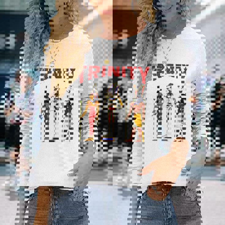 エジプト 神 エジプト トリニティ オシリス ホルス ケメティック 長袖Tシャツ 彼女への贈り物