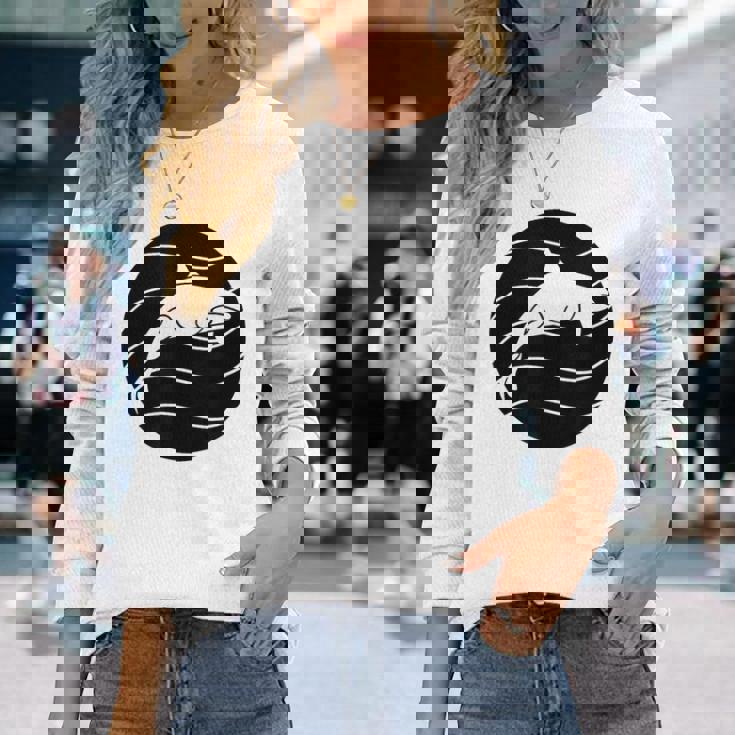 オルカ ヴィンテージ クジラ 海洋動物 クジラ 長袖Tシャツ 彼女への贈り物