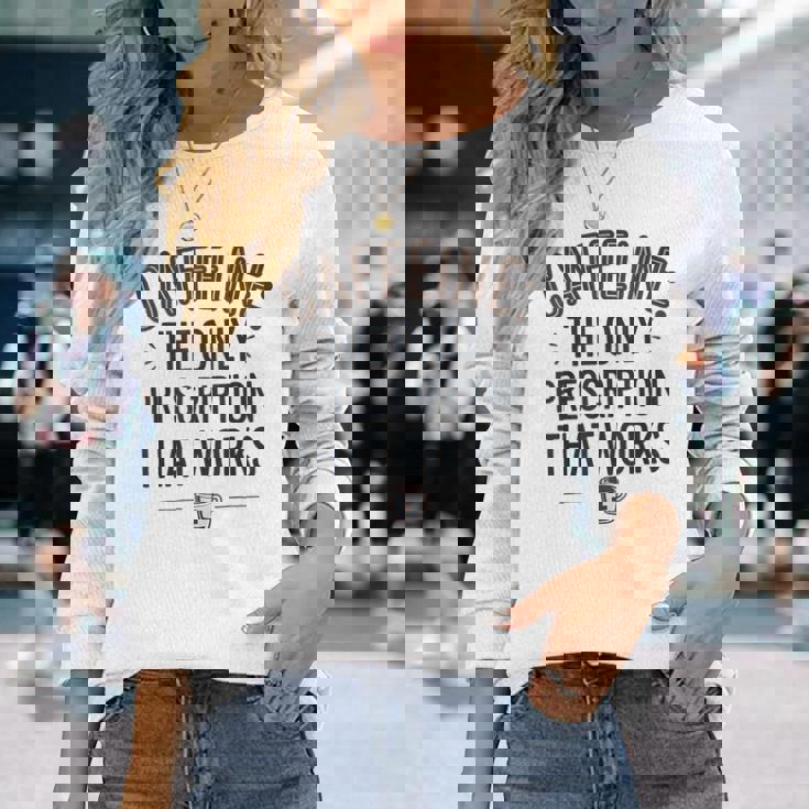 カフェイン 効く唯一の処方箋 長袖Tシャツ 彼女への贈り物