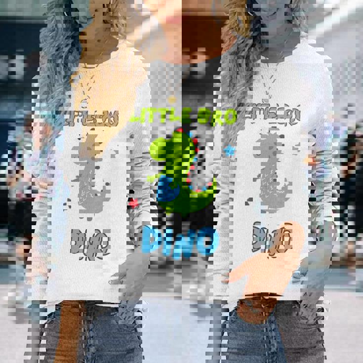 キッズ マッチング Little Bro Dino & Big Bro Dino 長袖Tシャツ 彼女への贈り物