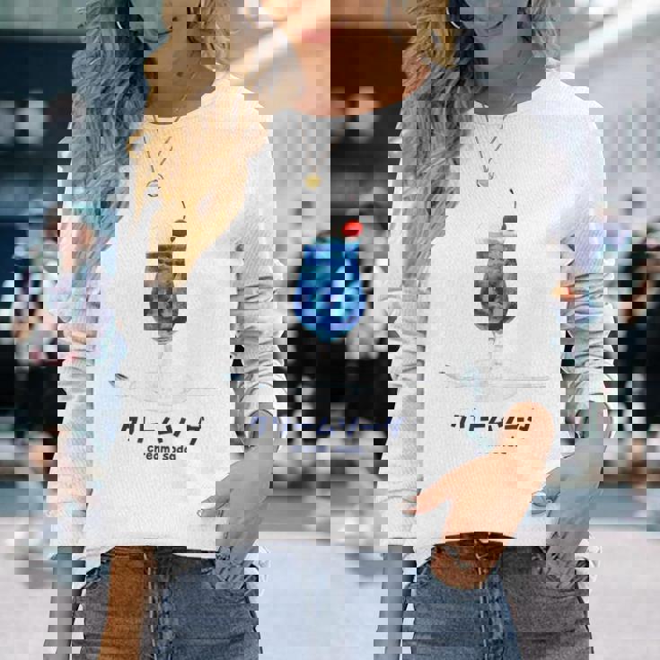 クリームソーダ イラスト 綺麗 水彩 簡単 かわいい おしゃれ 喫茶店 昭和 レトロ 長袖Tシャツ 彼女への贈り物