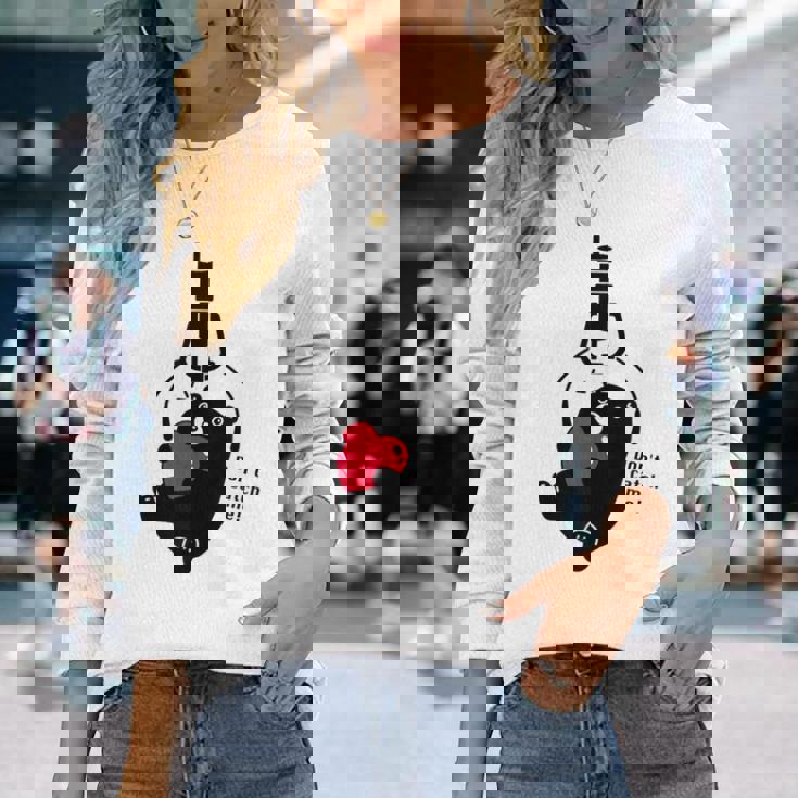 クレーンゲーム アーム Ufoキャッチャー 熊 ぬいぐるみ シルエット イラスト おもしろ Don't Catch Me 長袖Tシャツ 彼女への贈り物