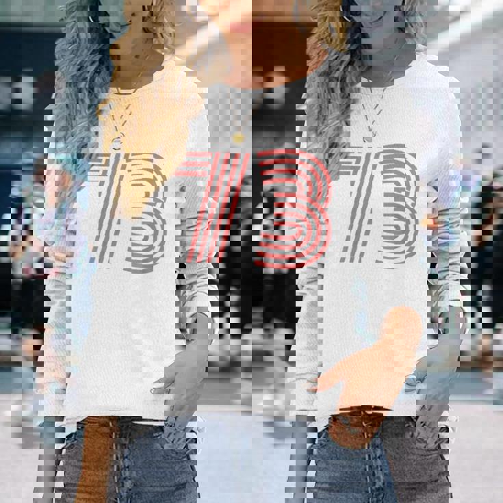 クールレトロライティングジャージ、背番号73 1973 長袖Tシャツ 彼女への贈り物