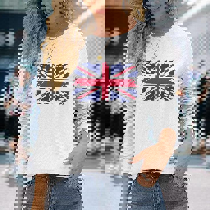 グウェントuk、イギリスの国旗、ユニオンフラッググウェント 長袖tシャツ 長袖Tシャツ 彼女への贈り物