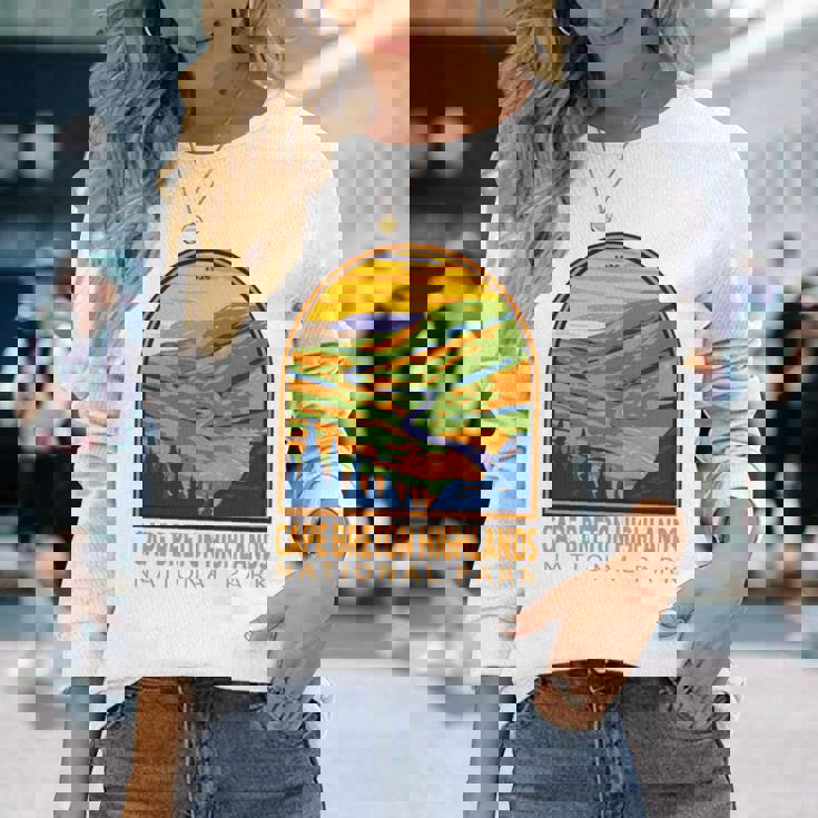 ケープブレトンハイランズ国立公園 カナダヴィンテージエンブレム 長袖tシャツ 長袖Tシャツ 彼女への贈り物