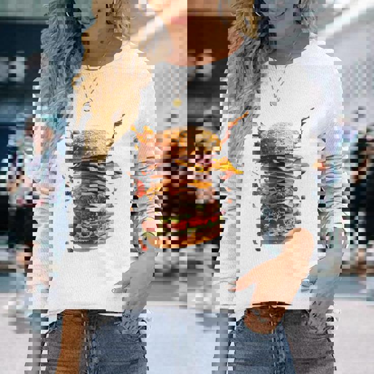 コスチュームバーガー 長袖Tシャツ 彼女への贈り物