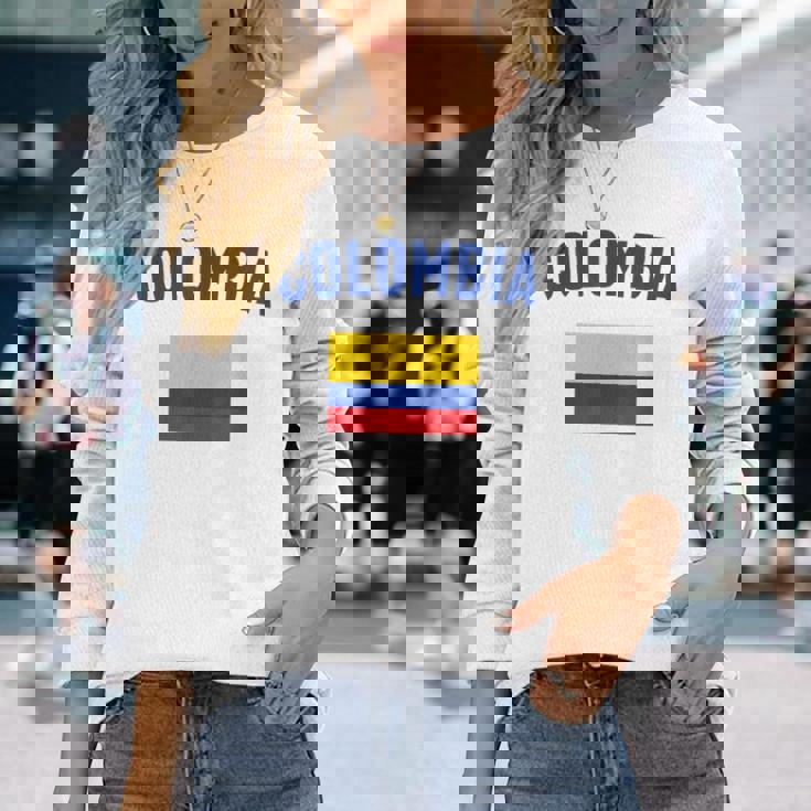 コロンビア国旗 長袖Tシャツ 彼女への贈り物