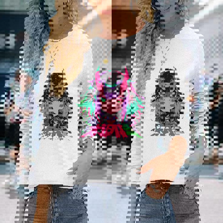 ゴシック アニメ 鬼 わいふ かわいい 日本 漫画 ヴェーパーウェア レトロ 長袖tシャツ 長袖Tシャツ 彼女への贈り物