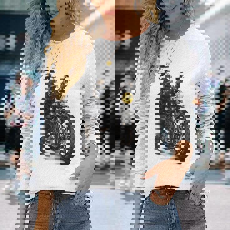 ゴリラ バイク バイカー 長袖Tシャツ 彼女への贈り物