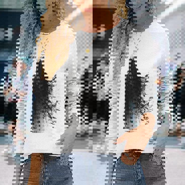 ゴーストコスチューム ハロウィン グラフィックアート スピリットゴースト 長袖Tシャツ 彼女への贈り物