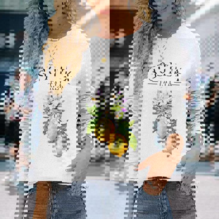 シチリア イタリア土産 イタリア レモン 長袖Tシャツ 彼女への贈り物