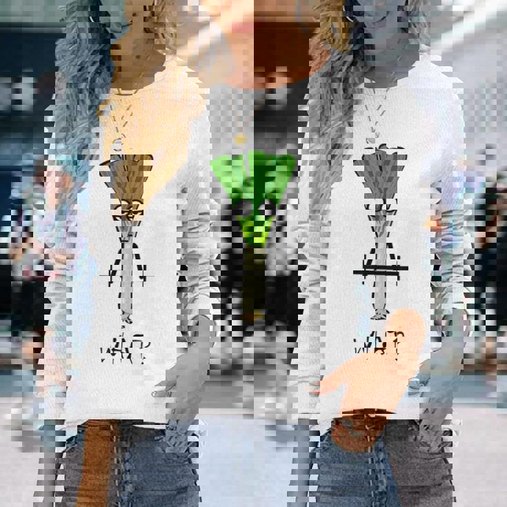 ジムでのトレーニングのための面白いネギフィットネスギフト 長袖Tシャツ 彼女への贈り物