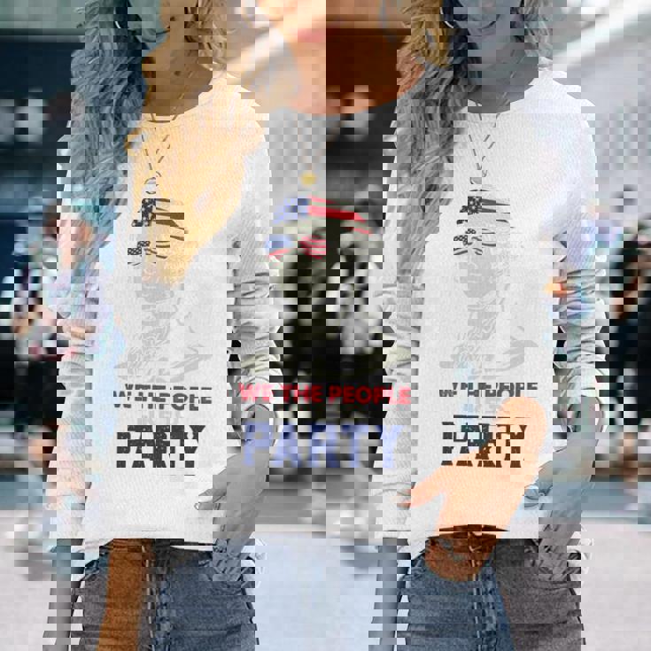 ジョージ・ワシントン ファンスターズ ストリップ アメリカ国旗 7月4日 ペイトリオット 長袖tシャツ 長袖Tシャツ 彼女への贈り物