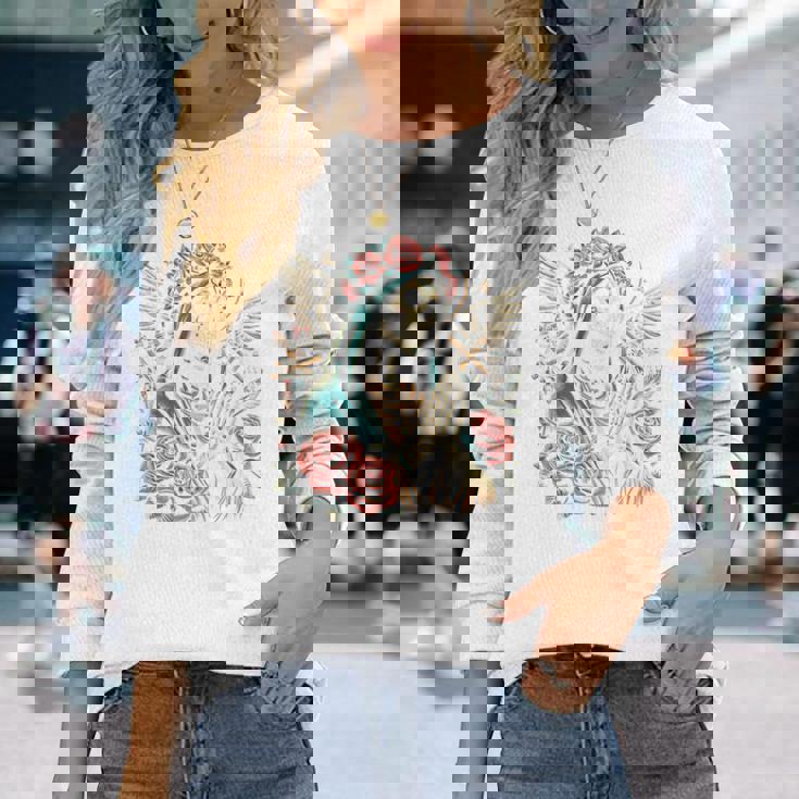 スカル サンタ ムエルテ 長袖tシャツ 長袖Tシャツ 彼女への贈り物