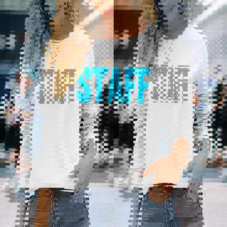 スタッフ イベント 衣装 クルー 音楽祭 バックプリント ワーカー 長袖Tシャツ 彼女への贈り物