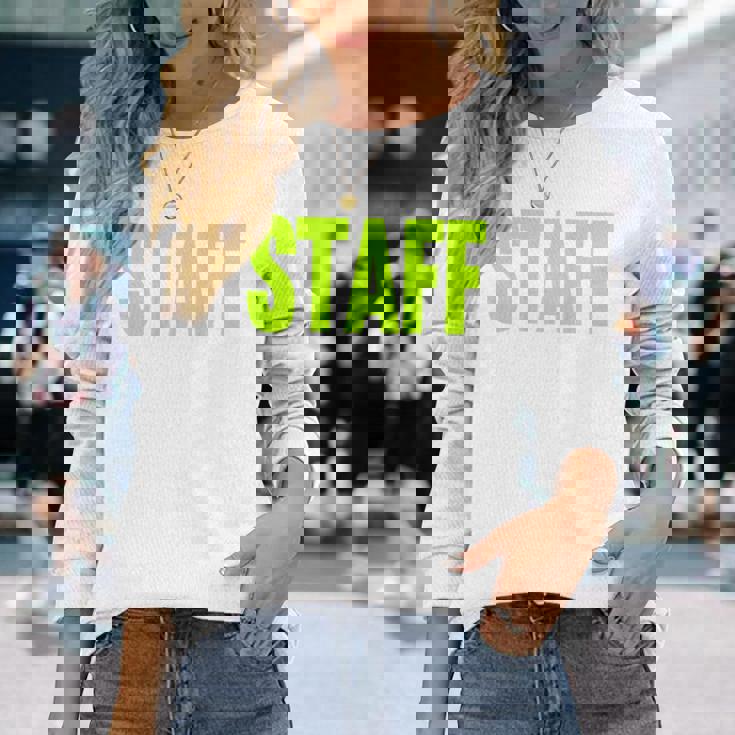 スタッフ イベント 衣装 クルー 音楽祭 Backprint ワーカー 長袖Tシャツ 彼女への贈り物