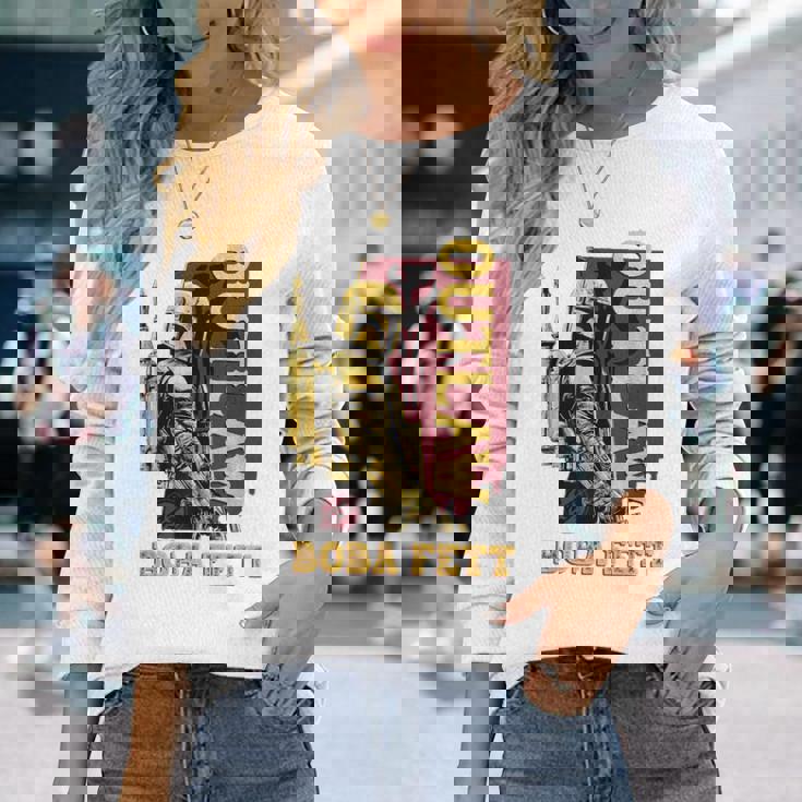 スターウォーズ ボバ・フェットの本 アウトロー 叙事詩 レトロ ポートレート 長袖Tシャツ 彼女への贈り物