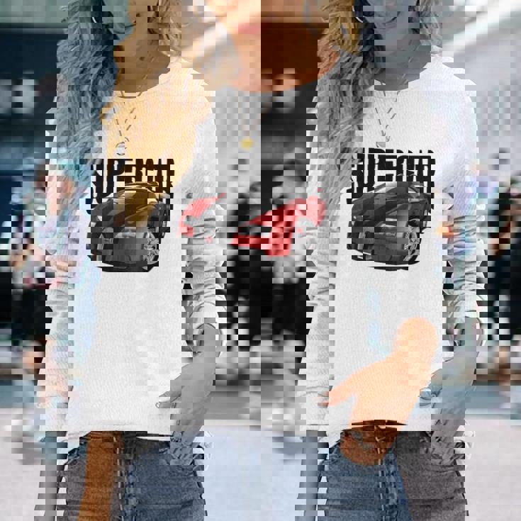 スー、スポーツカー、マッスルカー、レースカーのtシャツ。 長袖Tシャツ 彼女への贈り物