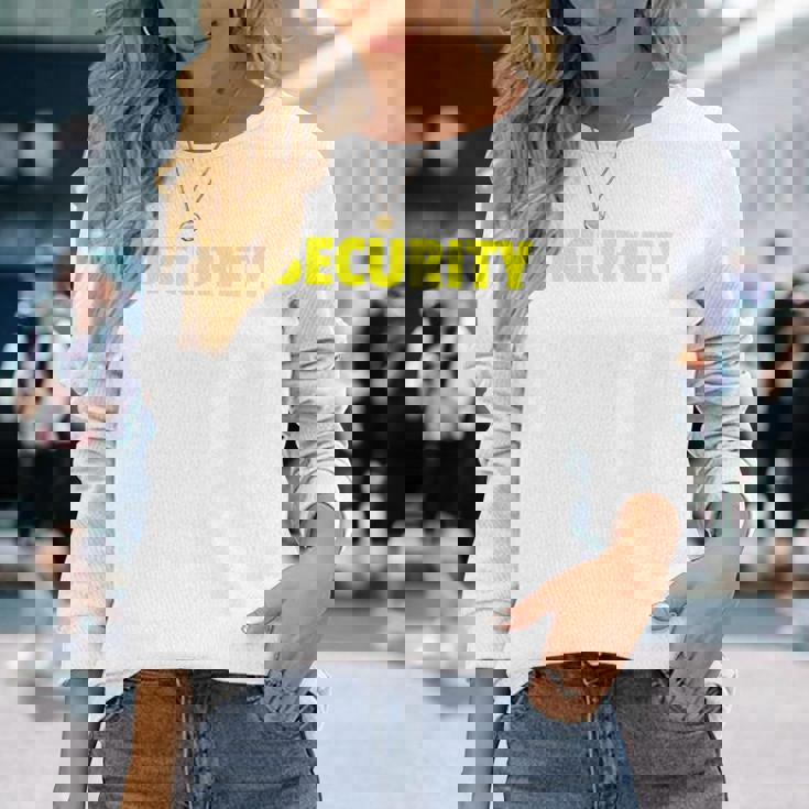 セキュリティスタッフやボディガードのためのセキュリティバックプリントデザイン 長袖Tシャツ 彼女への贈り物