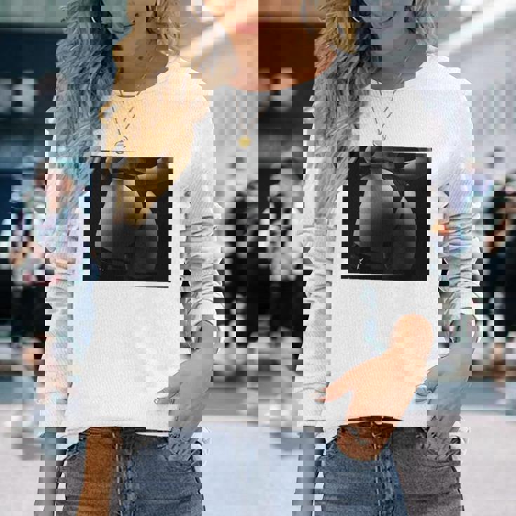 セクシー ブラック ホワイト 写真 美しいお尻 Tバック 長袖tシャツ 長袖Tシャツ 彼女への贈り物