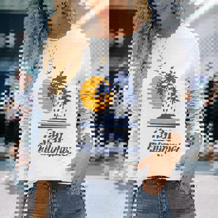 セブ フィリピン フィリピン ビーチ 観光 お土産 バケーション 長袖Tシャツ 彼女への贈り物