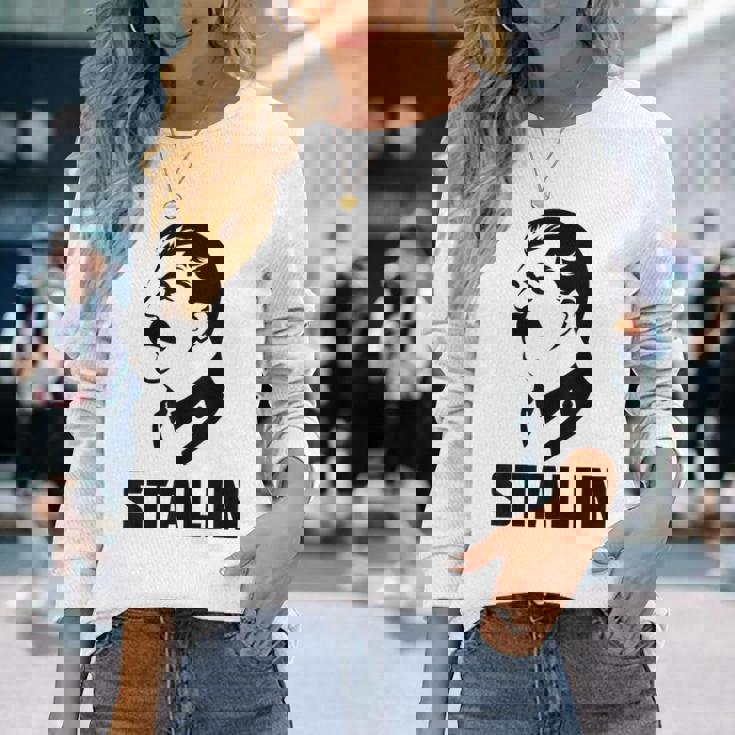 ソビエト指導者ヨシフスターリンシャツソ連共産主義の歴史 長袖Tシャツ 彼女への贈り物