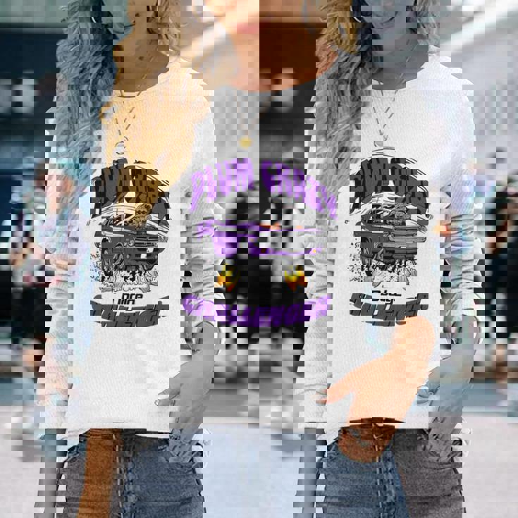 ダッジ チャレンジャー プラム クレイジー ラストコール 長袖Tシャツ 彼女への贈り物