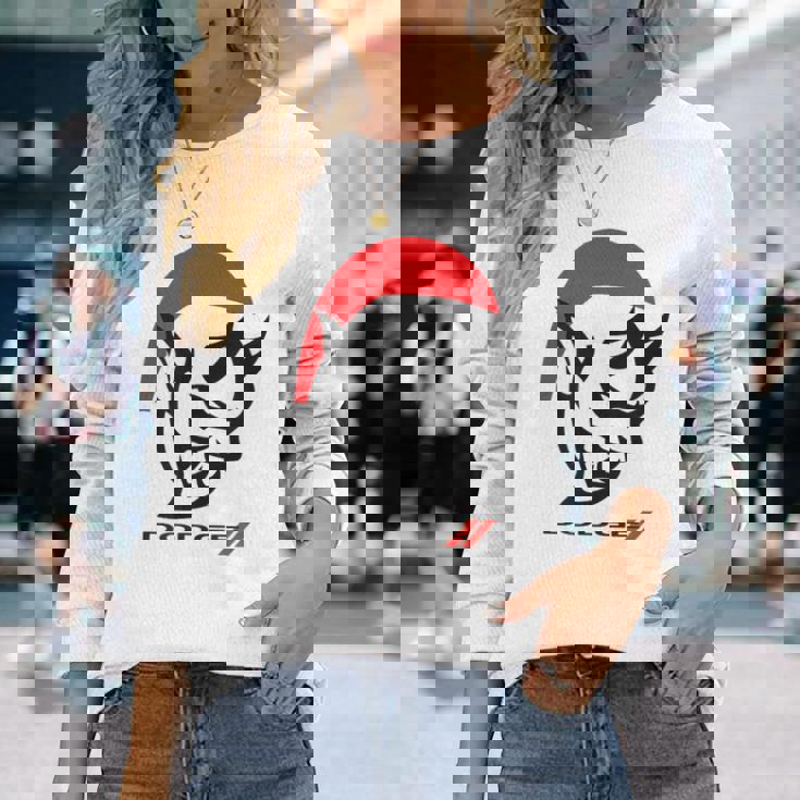 ダッジデーモンサンタハット赤 長袖Tシャツ 彼女への贈り物