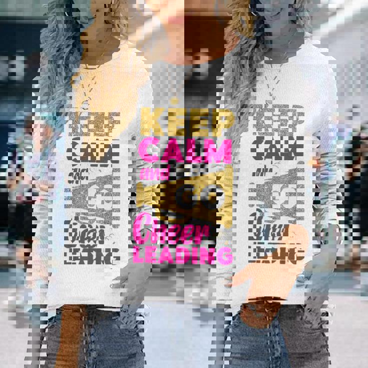 チア チアリーディング Keep Calm And Go チアリーディング 長袖Tシャツ 彼女への贈り物
