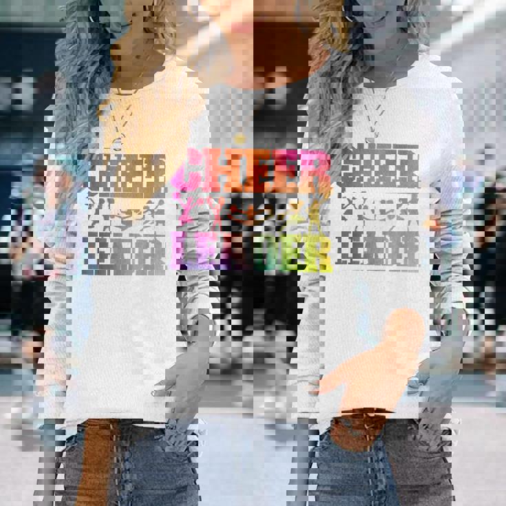 チア チアリーディング 水彩 レインボー チアリーダー 長袖Tシャツ 彼女への贈り物