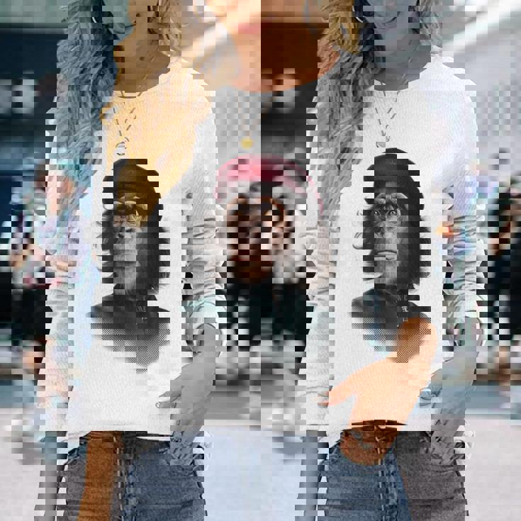 チェ ゲバラ チンパンジー 長袖Tシャツ 彼女への贈り物