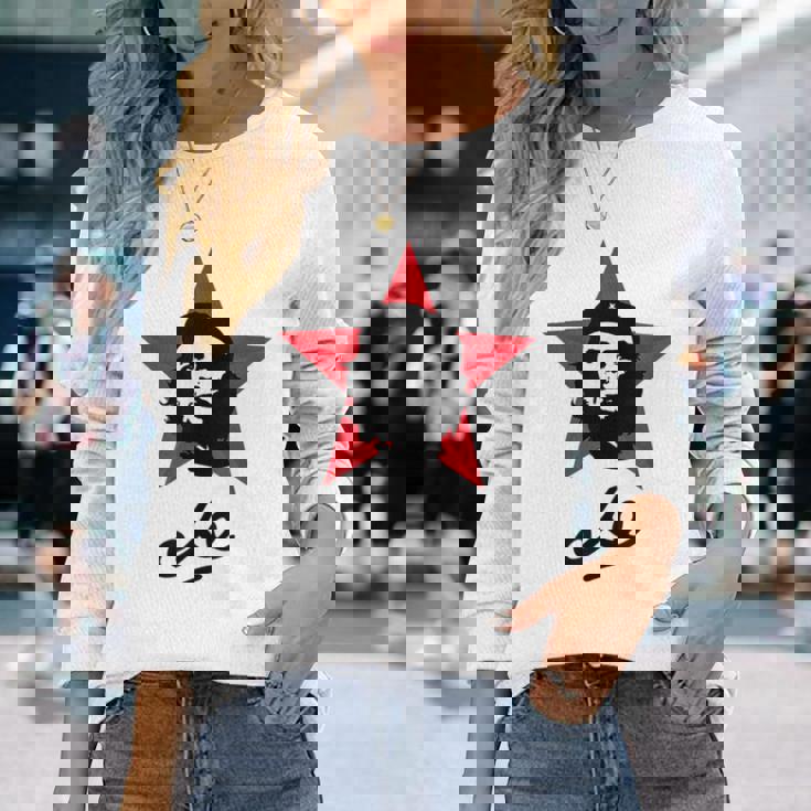 チェ・ゲバラ、キューバ、署名、ゲリラ、チェ 長袖Tシャツ 彼女への贈り物