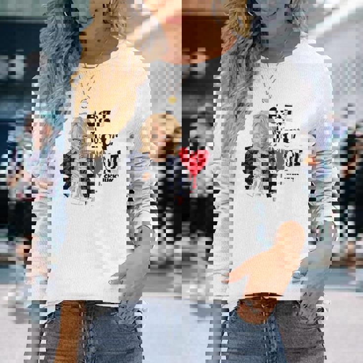 チャッキー・ティファニー・イート・ユア・ハート・アウト・バレンタイン 長袖Tシャツ 彼女への贈り物