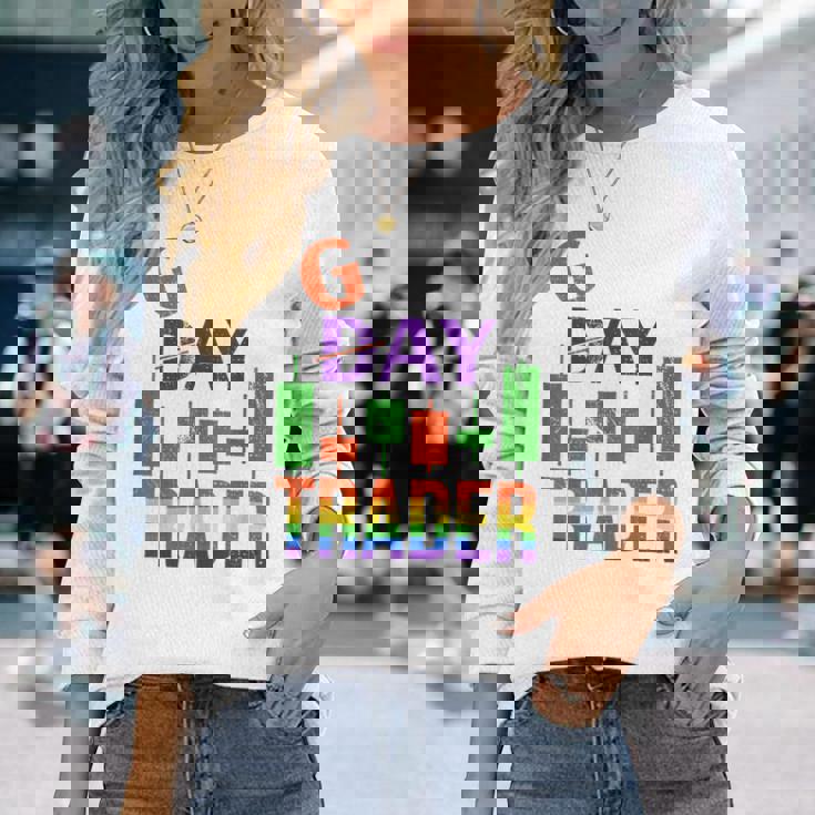 デイストライクスルーゲイトレーダープライド月間トレーディングオタクファニー。 長袖Tシャツ 彼女への贈り物