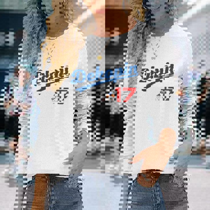 デコピン 大谷 Dekopin 愛犬 Decoy 二刀流 Decopin 野球 ユニホーム風 犬 かわいい 長袖tシャツ 長袖Tシャツ 彼女への贈り物