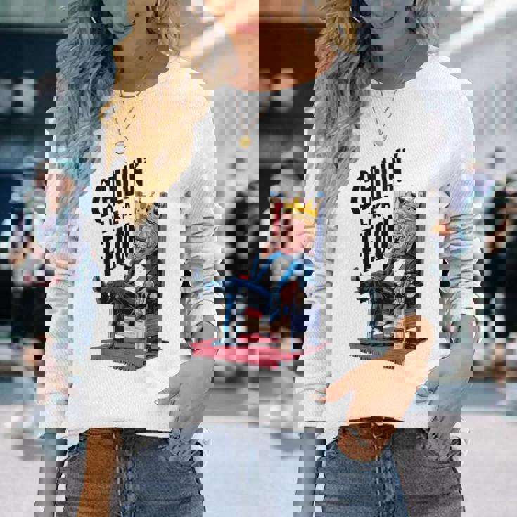 トランプ・サマー 2024 チリン・ライク・ア・フェロン・ファニー 長袖Tシャツ 彼女への贈り物