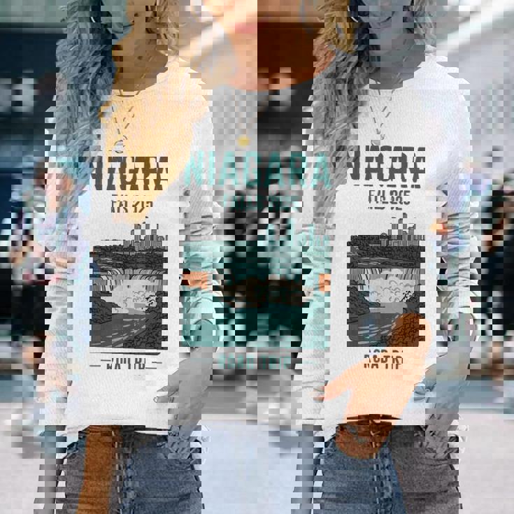 ナイアガラフォールズ ロードトリップ 2025 夏休み ナイアガラ 長袖Tシャツ 彼女への贈り物