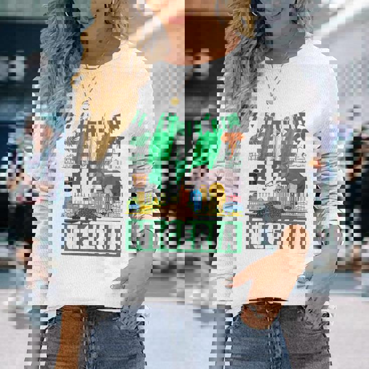 ナイジェリアの服のアイデア キッズ&ノベルティ ナイジェリア国旗 長袖Tシャツ 彼女への贈り物